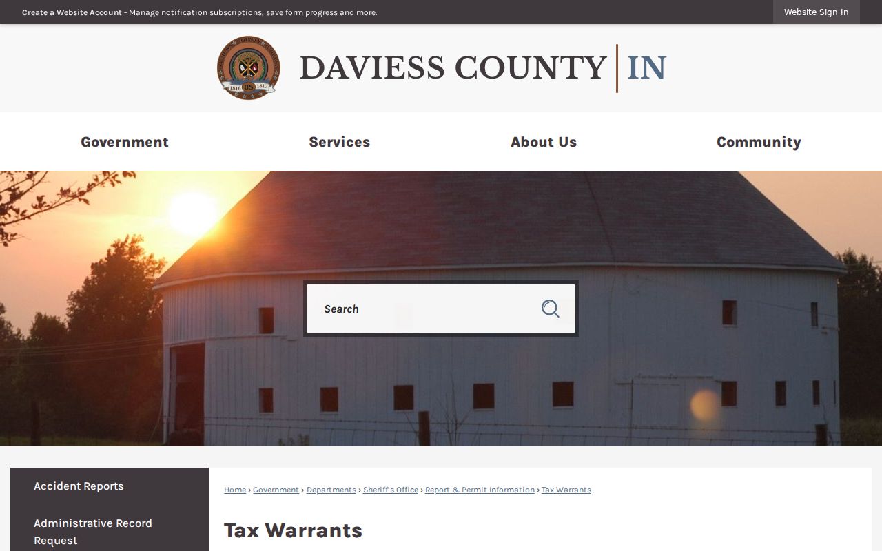 Daviess County traffic warrant and tax warrant distinction