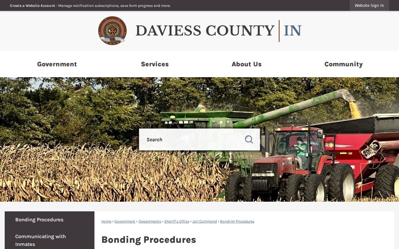 Daviess County bench warrant bonding procedures
