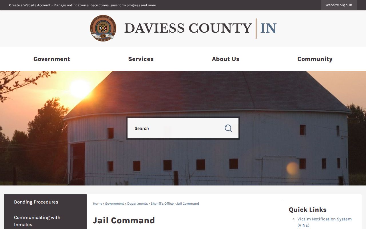 Daviess County bench warrant Security Center information