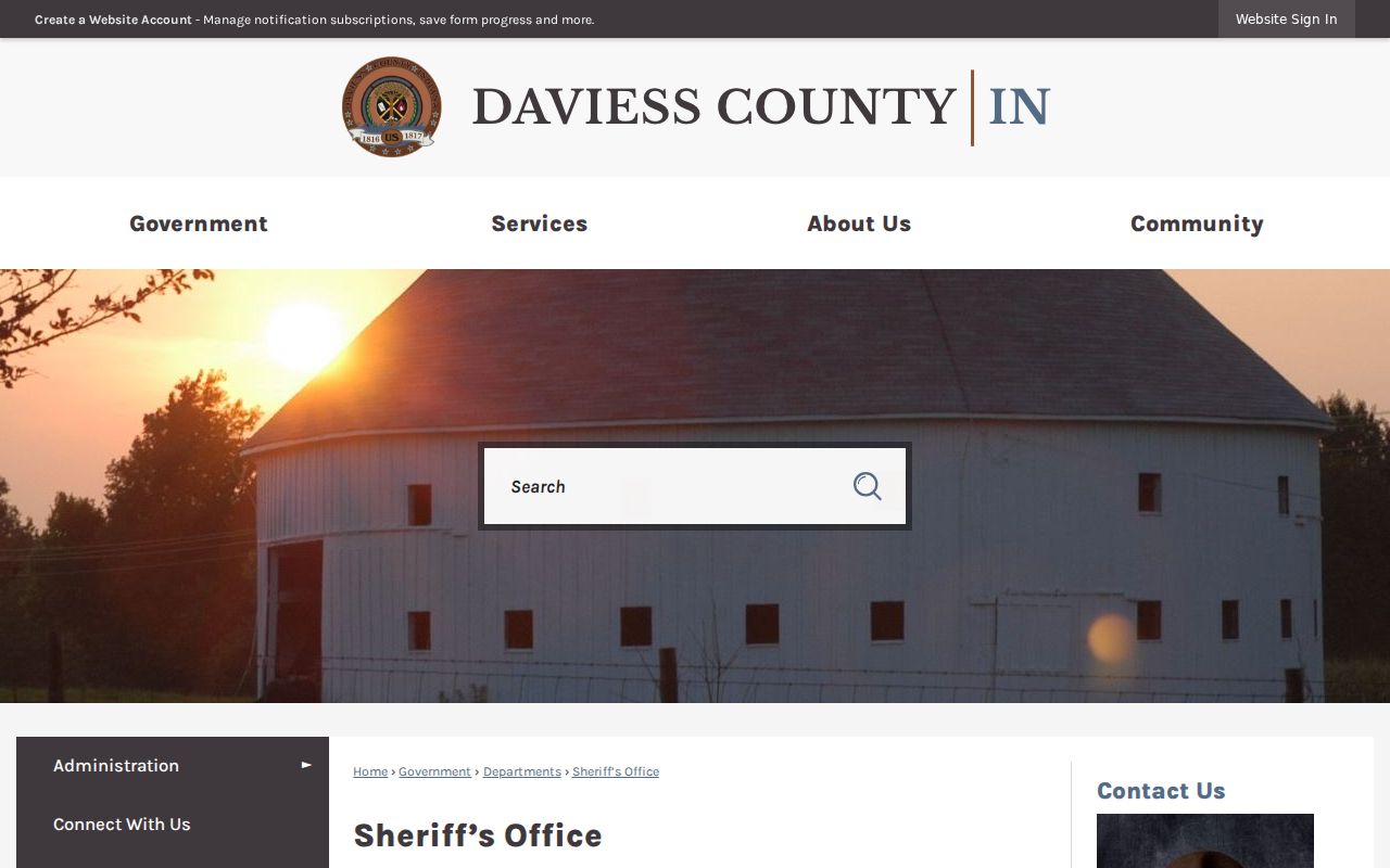 Daviess County Sheriff official service and division page